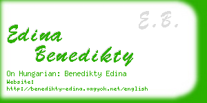 edina benedikty business card